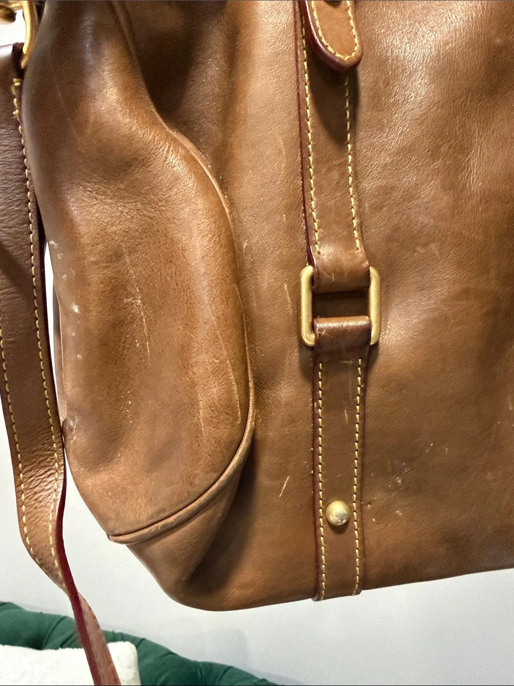 Dooney & Bourke Brown Leather Satchel with Tassels